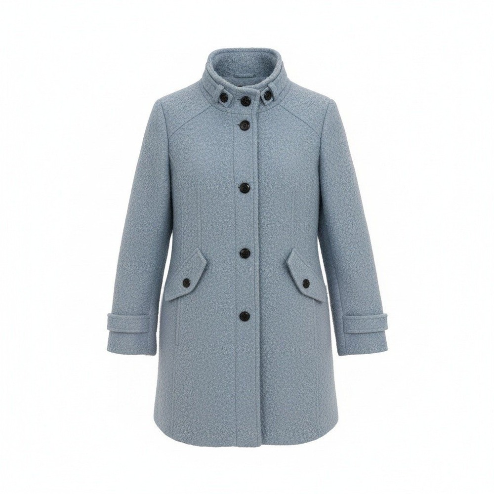 Below Zero by Rothschild Blue Boucle Wool Blend Button Front Coat Womens XL